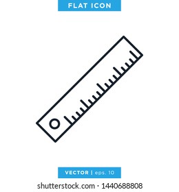 Ruler Icon Line Vector Design Template