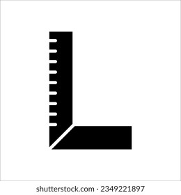 Ruler Icon Line Vector Design on white background