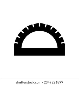 Diseño de vectores de línea de iconos de regla en fondo blanco