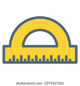 Icono de regla o ilustración de logotipo rellenada con el estilo de color del contorno. Color de la línea de la escuela de iconos.