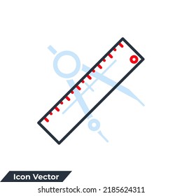 ruler icon logo vector illustration. measure symbol template for graphic and web design collection