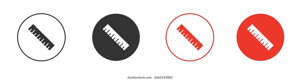 Ruler icon for logo, vector sign symbol for design
