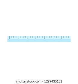 Ruler icon. Measurement scale tool. School illustration. Flat vector illustration on white background