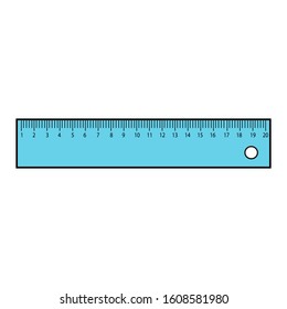 ruler icon. a measuring device and drawing aid for drawing straight lines.