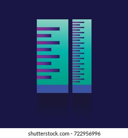 Ruler Icon. on blue background. vector illustration. logo. Symbols. web