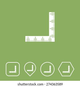 Ruler Icon on Flat UI Colors with Different Shapes. Eps-10.