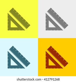Ruler Icon on Four Different Backgrounds. Eps-10.