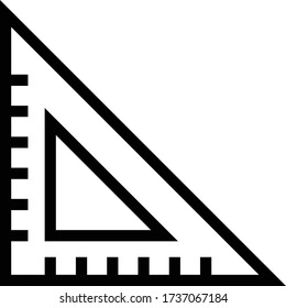ilustración vectorial aislada del contorno de icono de regla