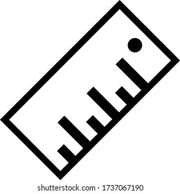 ilustración vectorial aislada del contorno de icono de regla