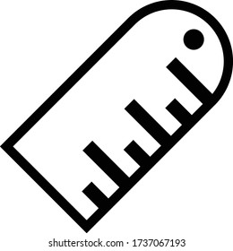 ruler icon outline isolated vector illustration