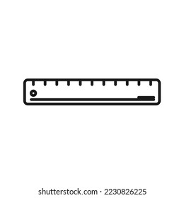 Ruler icon, outline, stroke, sketch, line art vector illustration in simple and trendy design style, isolated on white background. Perfect editable graphic resources for many purposes.