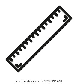 ruler icon with outline style