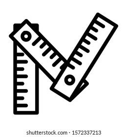ruler icon outline vector design