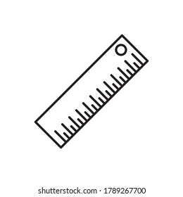Ruler icon outline vector. isolated on white background