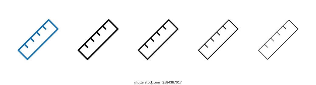 Ruler icon Outline vector logo for web ui