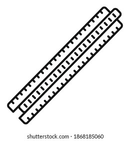 Ruler icon. Outline ruler vector icon for web design isolated on white background