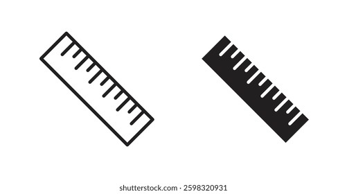 Ruler icon outlined icon vector collection.