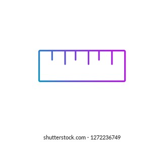 Ruler icon. Scale ruler vector web icon isolated on white background, EPS 10, top view