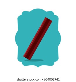 Ruler icon. School education learning and knowledge theme. Isolated design. Vector illustration
