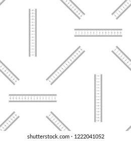 Ruler icon seamless pattern on white background. Straightedge symbol. Flat design. Vector Illustration