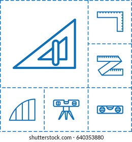 Ruler icon. set of 6 ruler outline icons such as