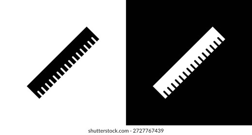 Ruler icon set. flat icon collection. flat line silhouette set.