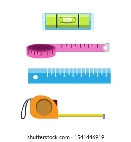 ruler icon set flat illustration vector