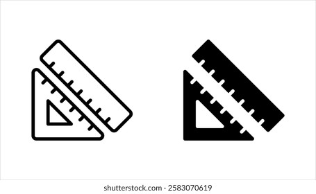 Ruler icon set. Geometry educational equipment sign. vector illustration on white background