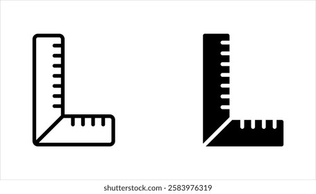 Ruler icon set. Geometry educational equipment sign. vector illustration on white background