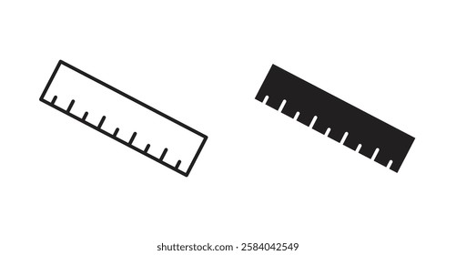 Ruler icon set in thin line. vector illustrations for web