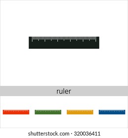 The ruler icon. Set of varicolored icons.