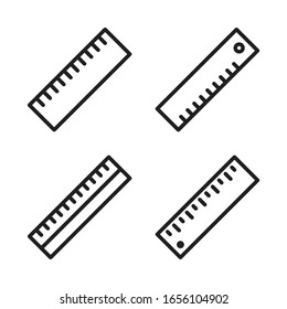 Ruler icon set. Vector graphic illustration. Suitable for website design, logo, app, template, and ui. EPS 10.