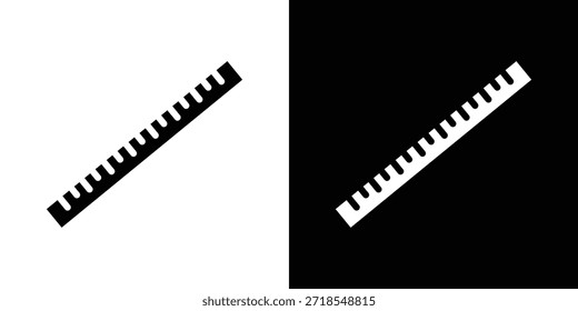 Lineal-Symbol Silhouette, Vektorgrafik, einzelne flache Form