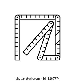 Ruler icon. Simple line, outline vector elements of construction tool icons for ui and ux, website or mobile application