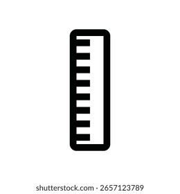 Icono de Regla, contorno simple. Símbolo de oficina dibujado a mano