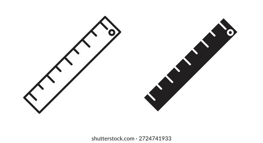 Ruler icon simple vectors in black, suitable for projects