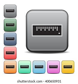 Ruler Icon Square Icon with Color Variations