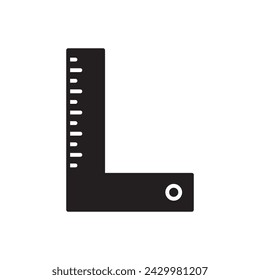 Ruler icon. Square ruler flat sign design. Ruler distance symbol pictogram. UX UI scale icon