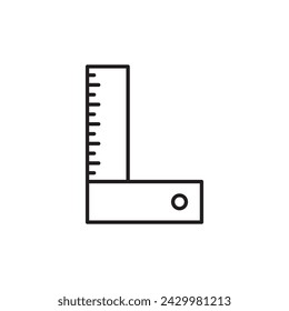 Ruler icon. Square ruler flat sign design. Ruler distance symbol pictogram. UX UI scale icon