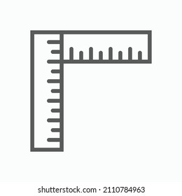 ruler icon, stationary vector, measurement illustration