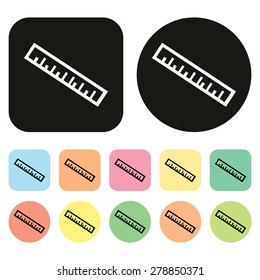 Ruler icon. Stationery icon