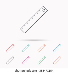 Ruler icon. Straightedge sign. Geometric symbol. Linear icons on white background.