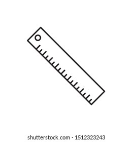 The ruler icon. Ruler symbol. Flat. Vector illustration