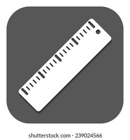 The Ruler Icon. Ruler Symbol. Flat. Vector Illustration. Button