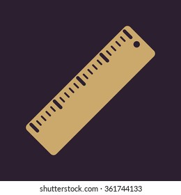 The ruler icon. Ruler symbol. Flat Vector illustration