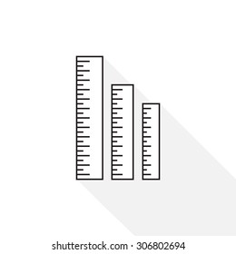 Ruler icon. Ruler symbol. Office Supply Objects. Flat Vector illustration.