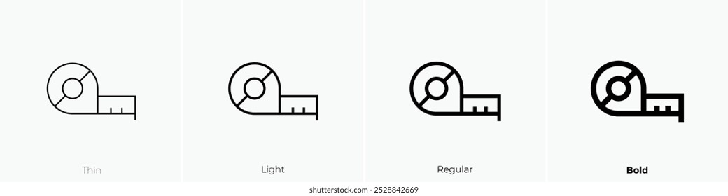 ruler icon. Thin, Light Regular And Bold style design isolated on white background