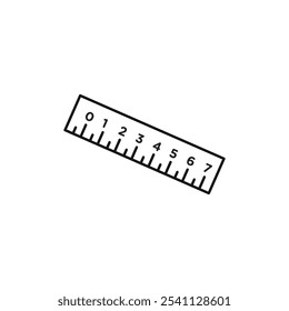 Icono de Regla Ilustración plana de línea delgada