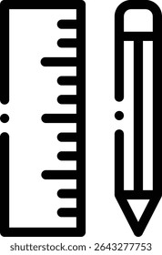 ruler icon. Thin Linear Style Design Isolated On White Background