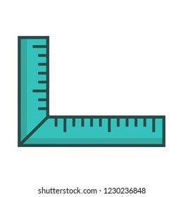 ruler icon in trendy flat style 